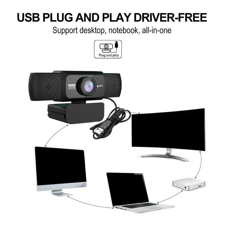 

30fps Full High Definition 1080p Usb Web Camera Mini Digital Web Camera Built-in Stereo Microphone