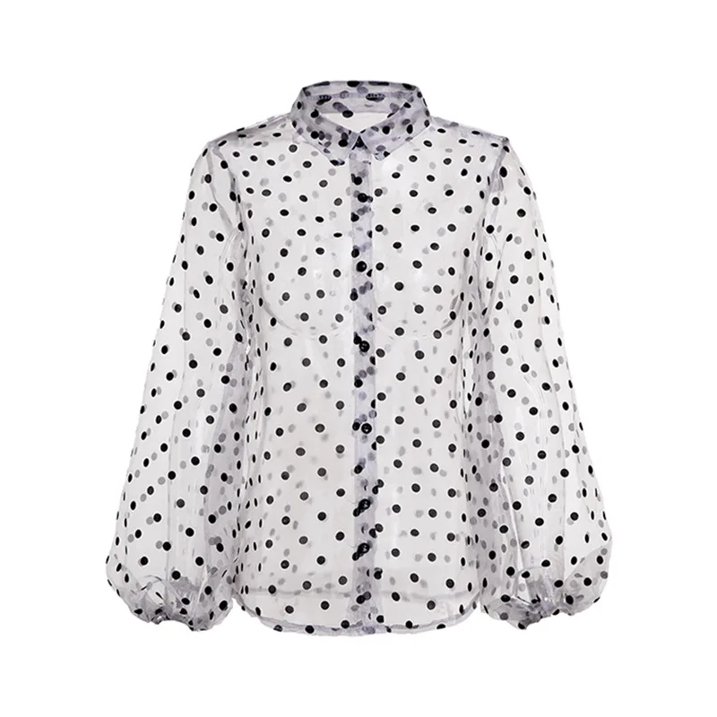 Осенняя сетчатая блузка для женщин 2020 сексуальные прозрачные майки с рукавами