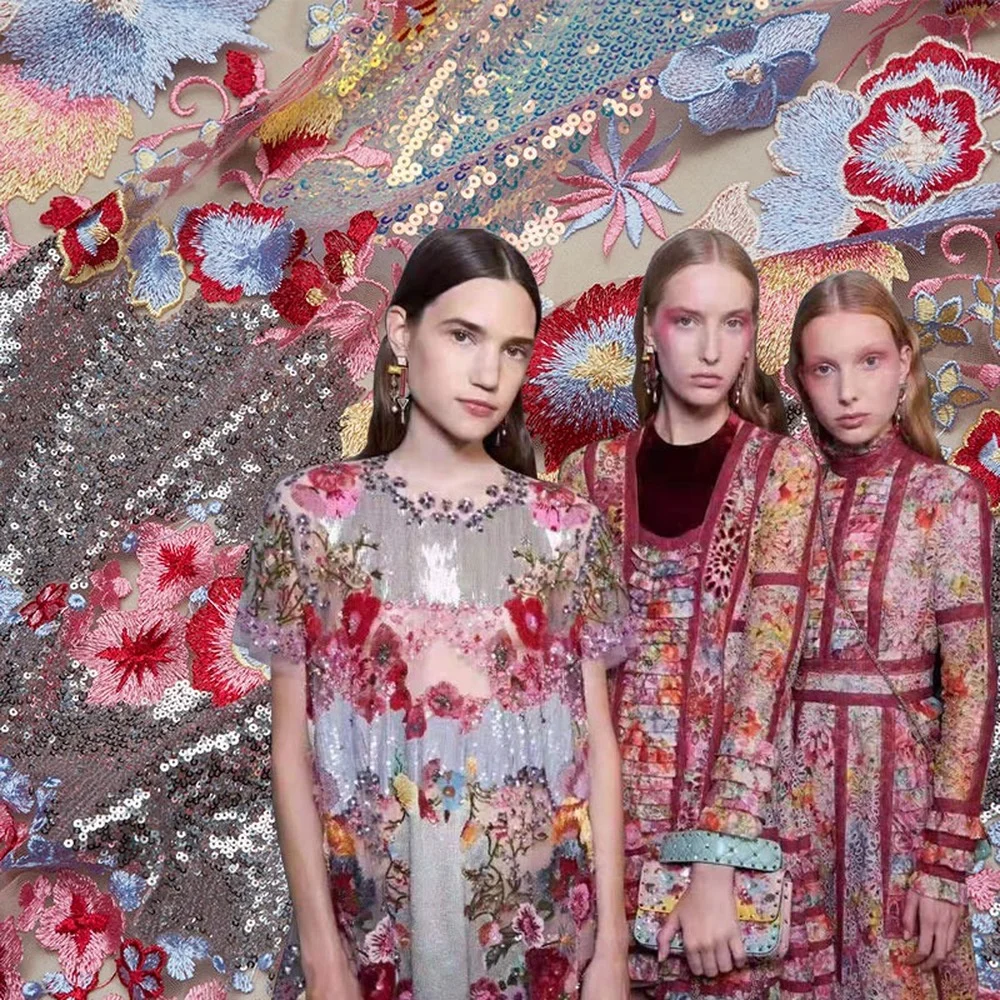 

Женское кружевное платье LASUI X0536, разноцветное, с вышивкой и блестками