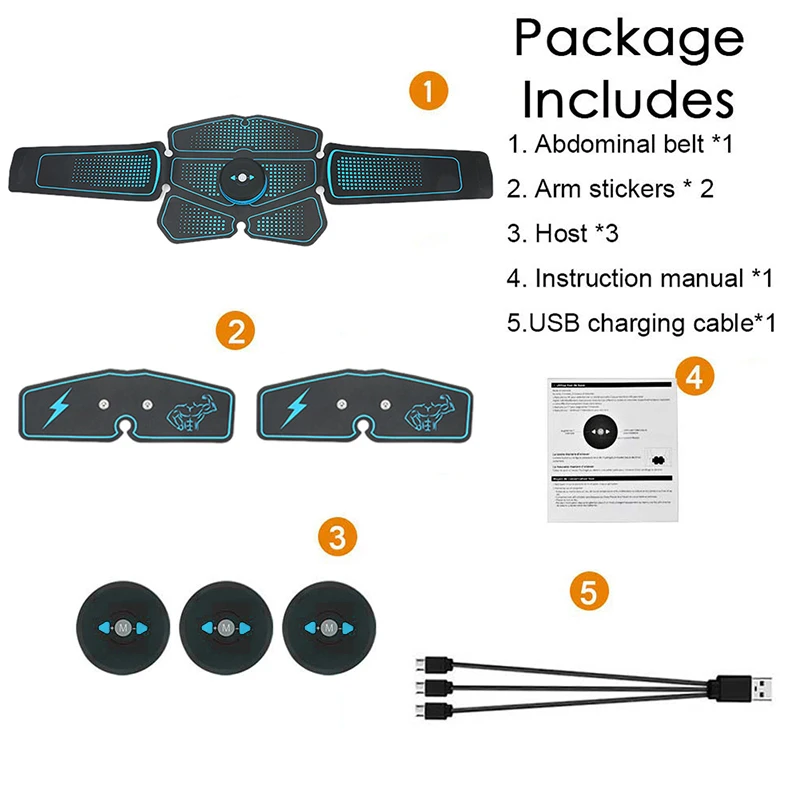 

Eletric Muscle Stimulator Abdominal Muscles Trainer EMS Electric ABS Simulators Belly Leg Buttock Exercise Home Fitness Massager
