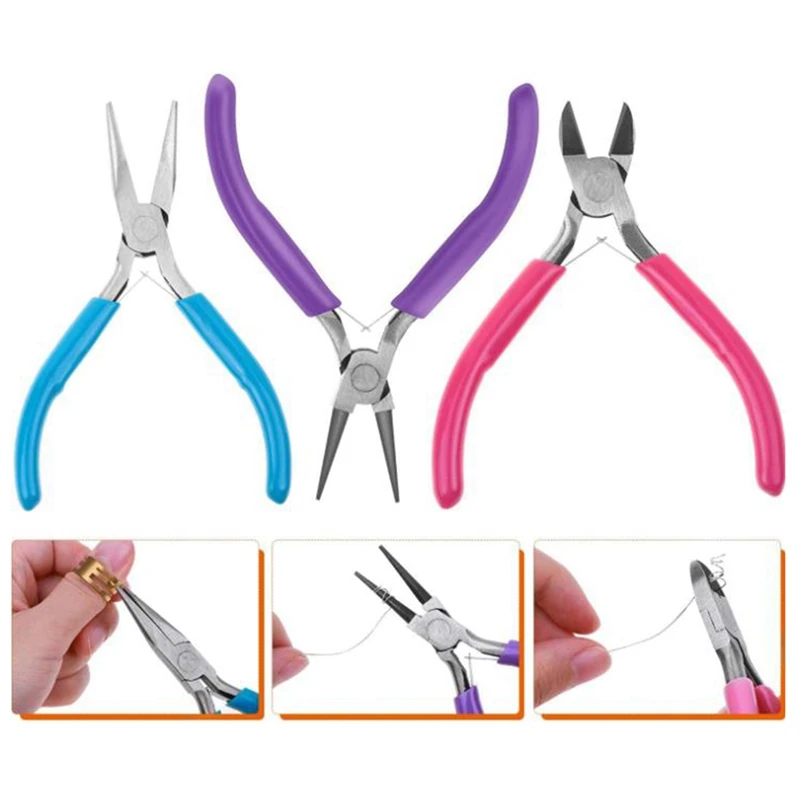 

Oxford Cloth Leather Tool Bag DIY Bracelet Necklace Making and Repairing Mini Hand Pliers Needle Ring Buckle Material