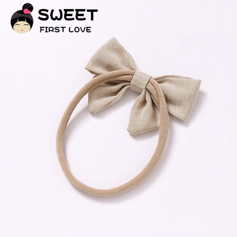 Милые нейлоновые повязки на голову с бантом для детей мягкие заколки волос из
