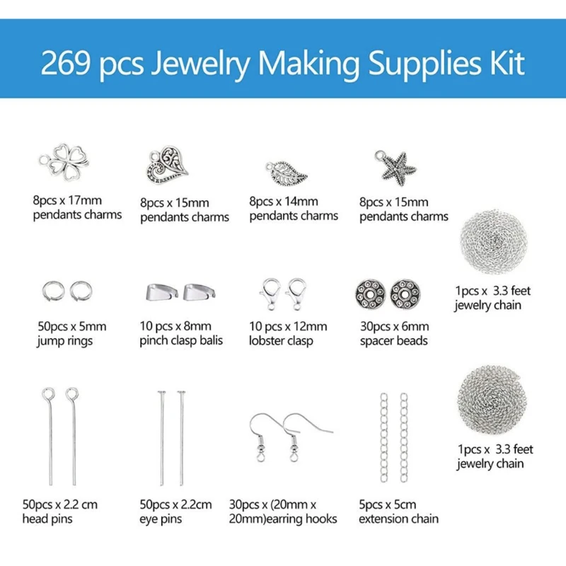 

1 Set Natural Irregular Gemstones Beads Kit with Jump Rings Ear Hooks Lobster Clasps Pendants for DIY Jewelry Making A09 21