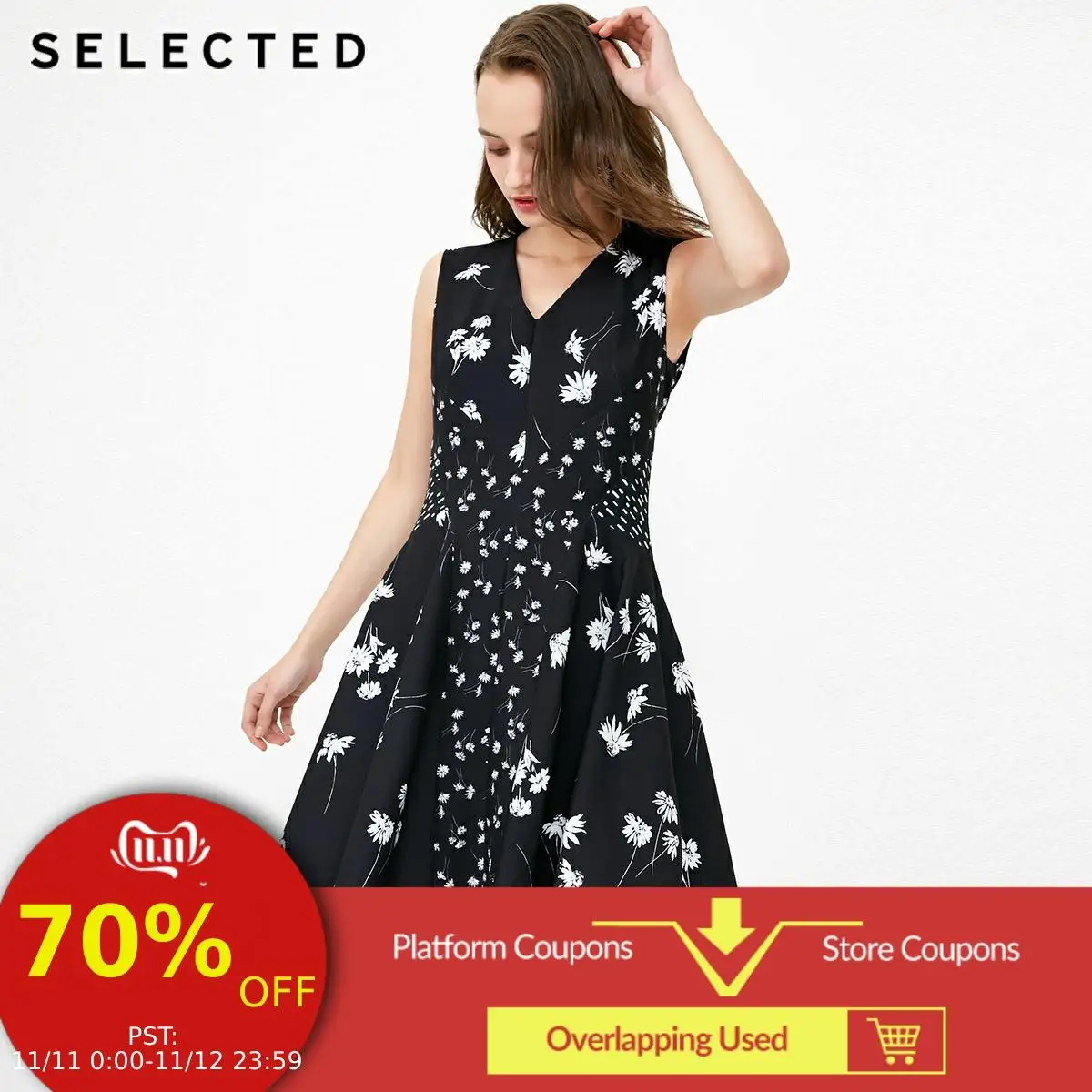 Избранное печатное платье зонтик женское Цветочное S | 41832J507|Женские платья|