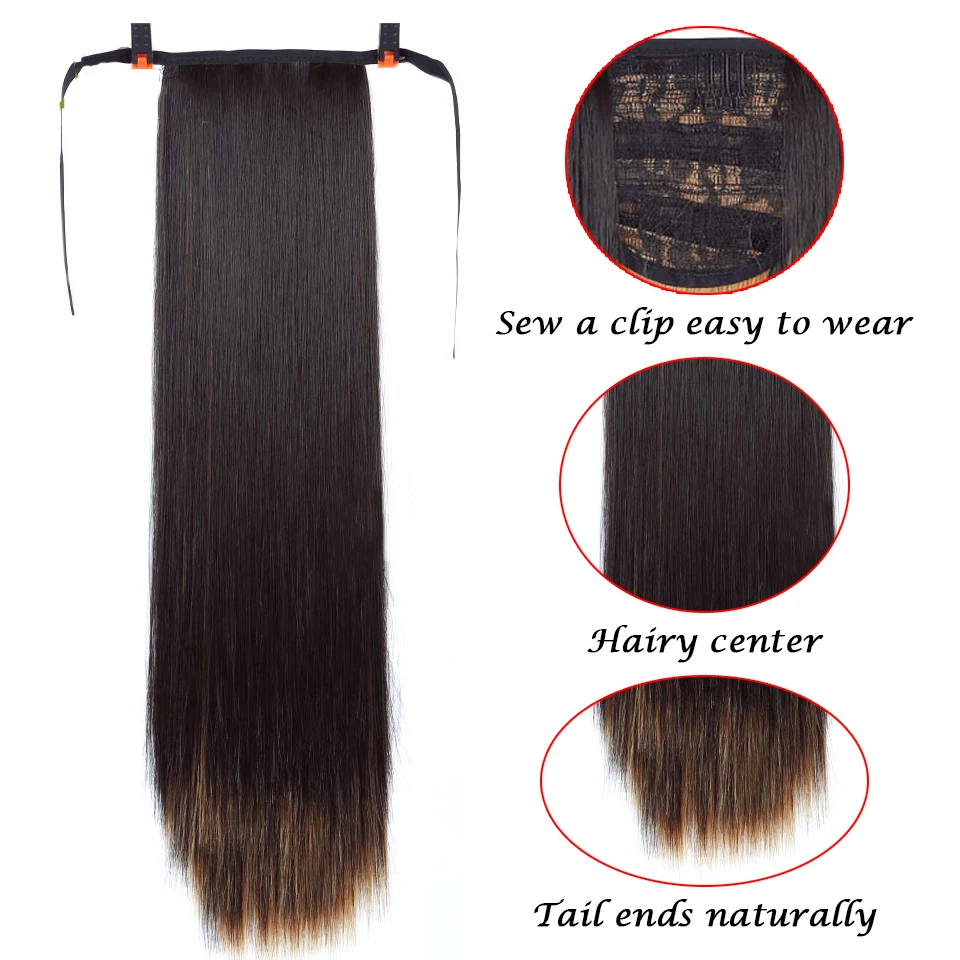 

AOOSOO ponytail synthetic ponytail heat-resistant fiber hair extension ponytail long straight hair ponytail