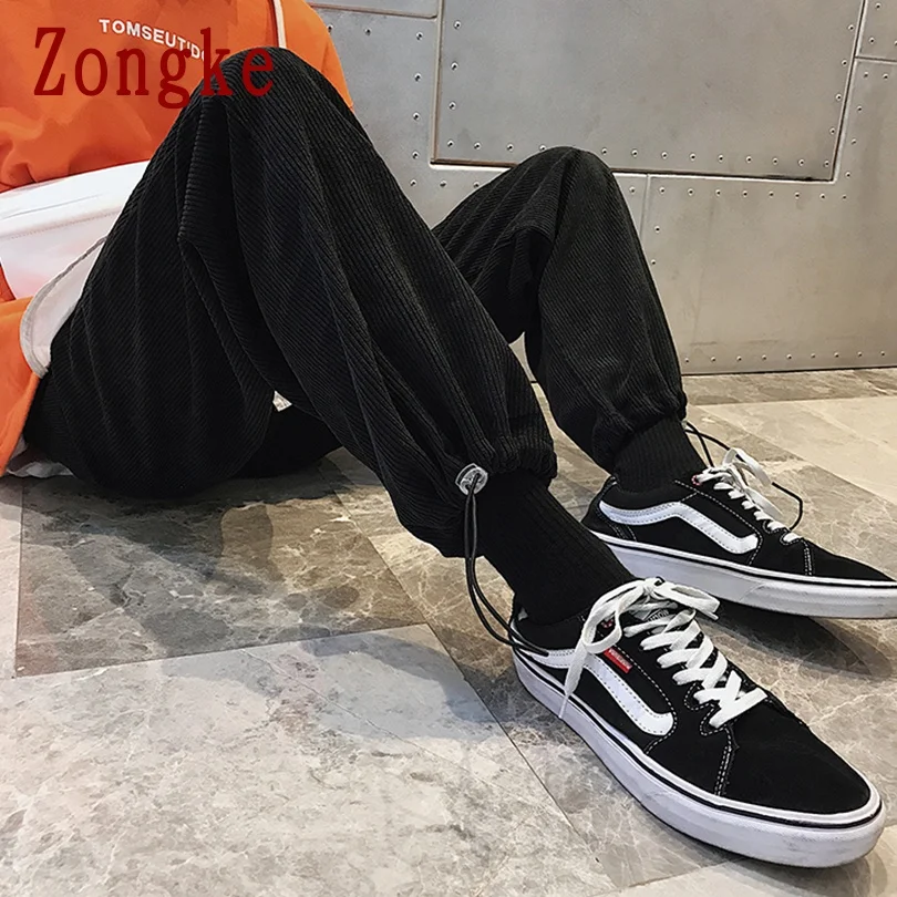 

Zongke Corduroy Pants Men Japanese Streetwear Joggers Men Pants Harajuku Sweatpants Men Clothing Hip Hop Trousers 2021 M-2XL