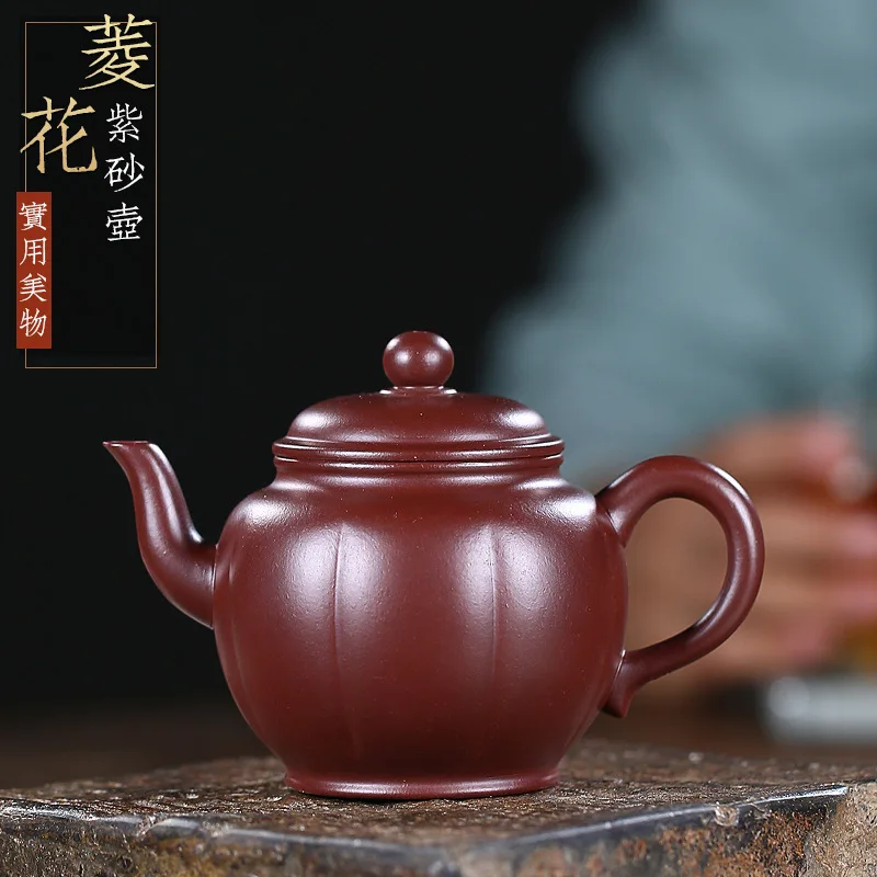 The new recommended yixing undressed ore purple mud ling zhu flower pot household grocery tea pure manual teapot