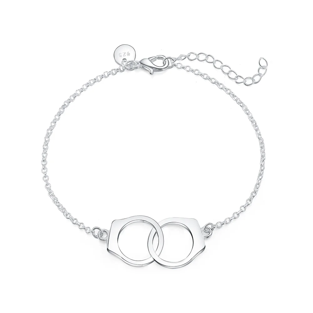 Эстетические Женские аксессуары Silver925Plated Ретро тренд наручники женские браслеты
