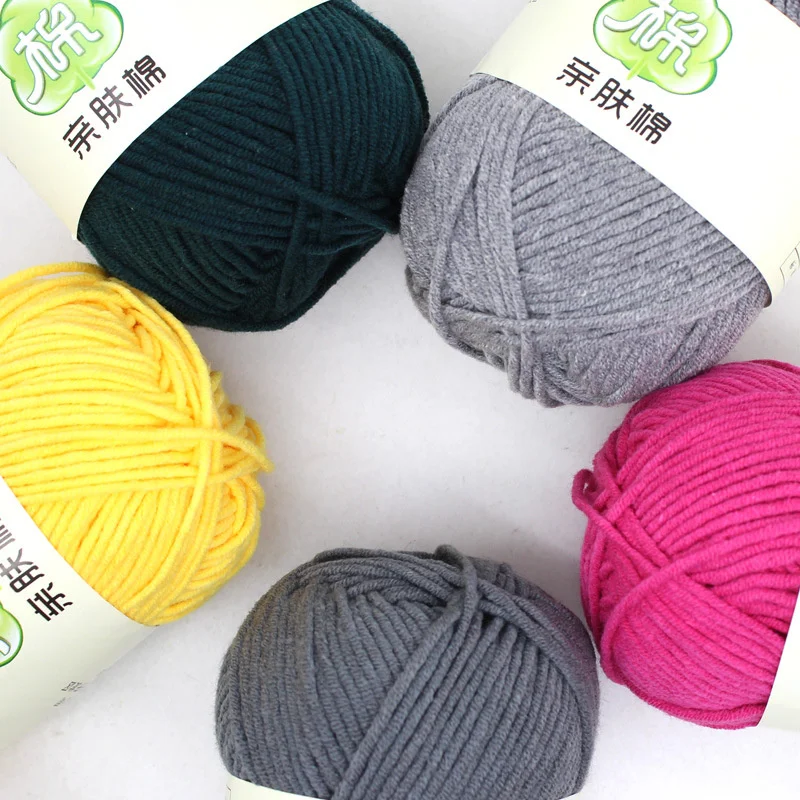 

5ply 50g/pcs Milk Cotton Knitting Yarn Threads For Knitting Wool DIY Hand-knitted Crochet Yarn For Hand Knitting Benang Kait