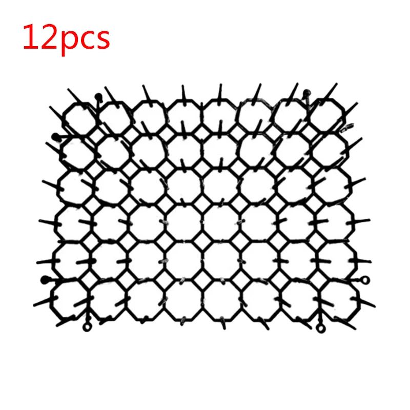 

12Pcs Black Dog Cat Scat Mat Network Digging Stopper Deterrent Scarer Repellent Spike Tool Self-locking Buckle