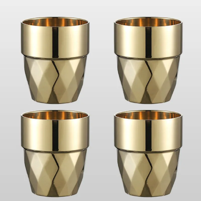 

Wine cup Double Layer 304 Stainless Steel Beer Mug Creative Handle Coffee Cup Breakfast Milk Cup Handle Wine Glass milk mug
