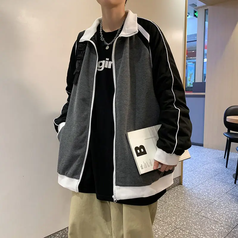 

Мужские толстовки весна-осень 2021, Новое поступление, трендовая Свободная Повседневная универсальная спортивная бейсбольная форма в Корейс...