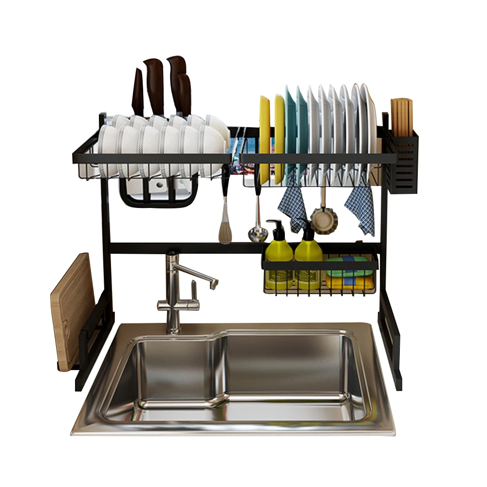 Раковина Нержавеющая сталь блюдо сушилка для посуды сушки и двухместным рычагом