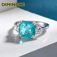 1010mm square natural paraiba tourmaline ring 100 s925 sterling silver high jewelry party woman gift