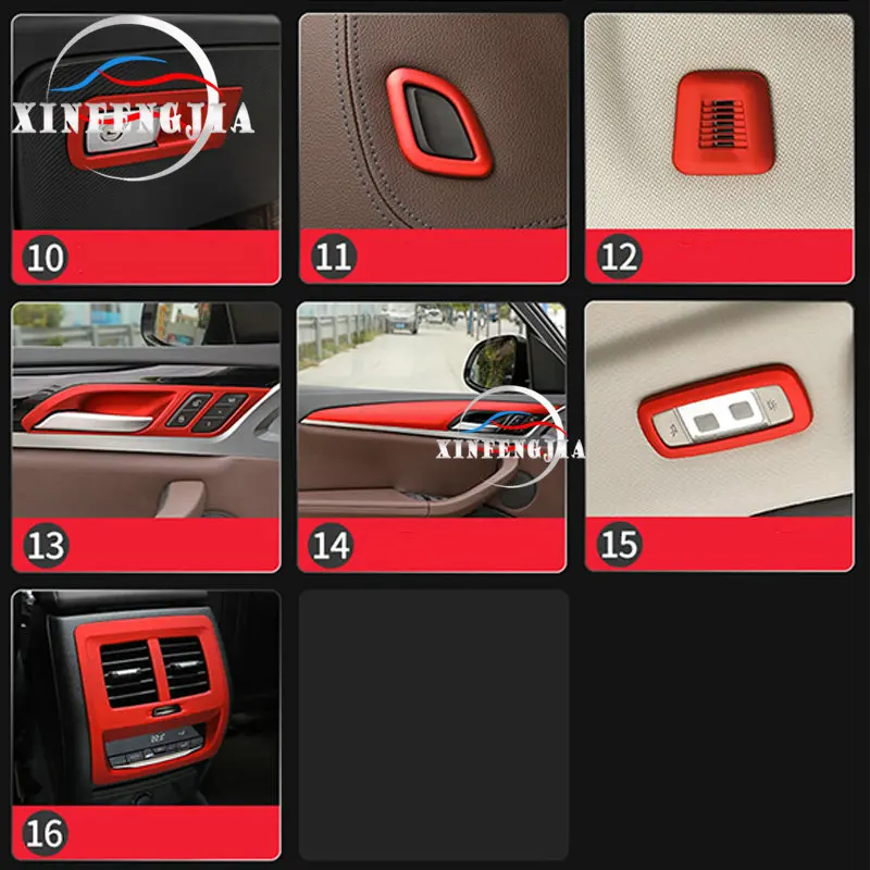 Красная Модифицированная декоративная внутренняя панель двери для BMW X3 X4 G02 G01 18 20