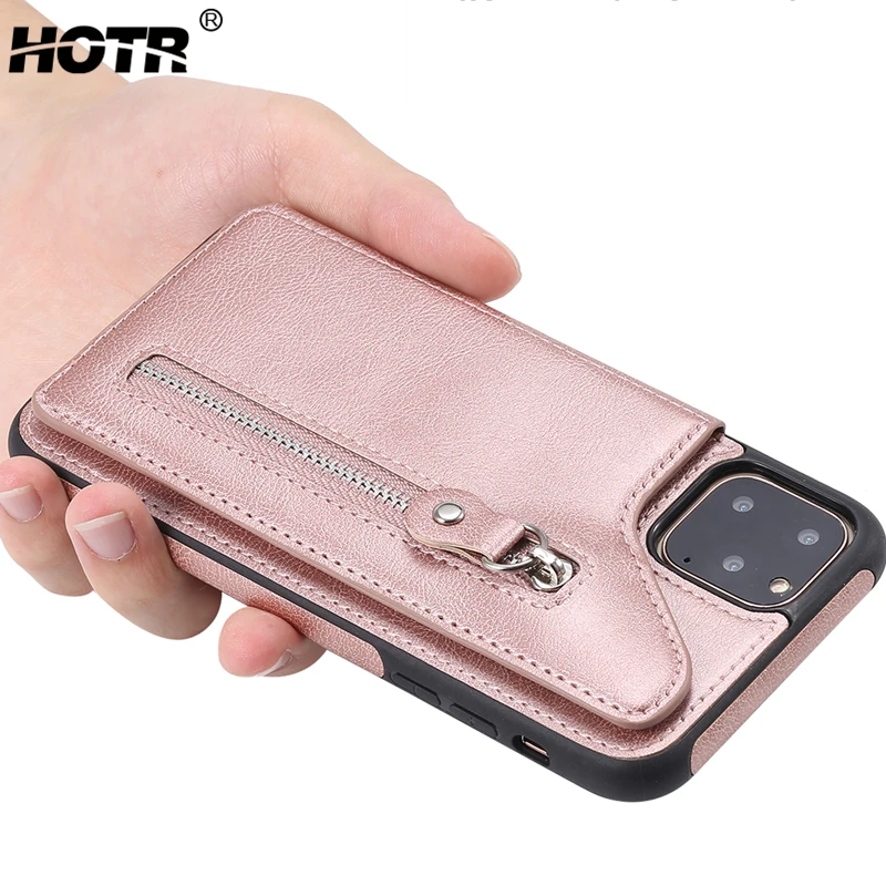 Противоударный защитный чехол из искусственной кожи на молнии для iphone 11 Pro Max