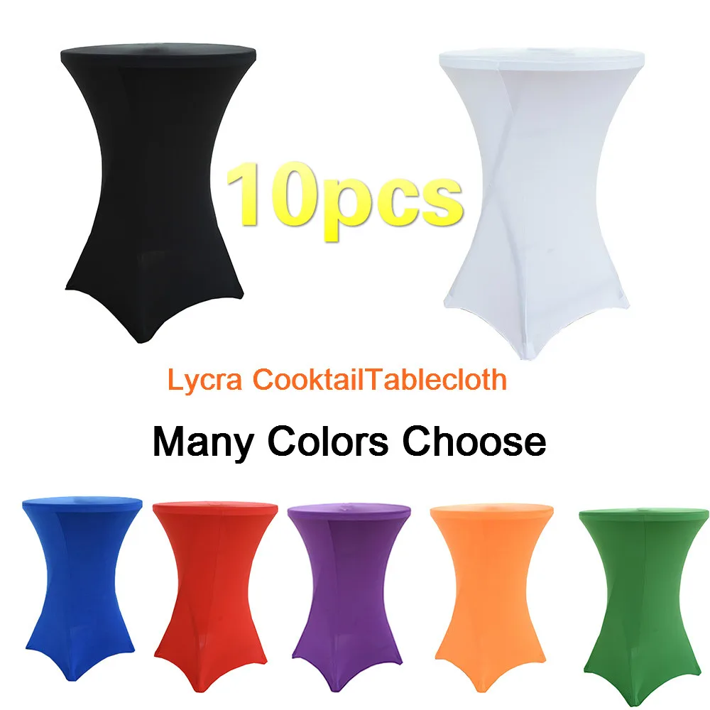 10pcs Round Lycra cocktail Tablecloth Wedding Spandex Table Cloth Cover Overlay Hotel mariage White Tablecloths Polyester | Дом и сад