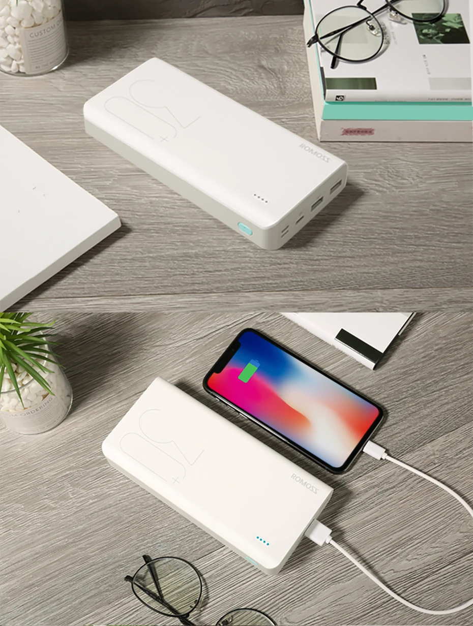 30000mAh ROMOSS Sense 8+ power Bank портативный внешний аккумулятор с QC двусторонней быстрой зарядкой портативный внешний аккумулятор зарядное устройство для телефона