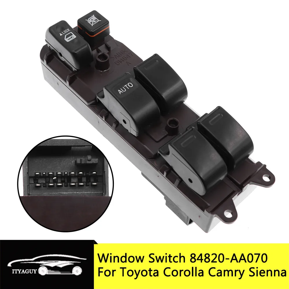 Левый Электрический переключатель стеклоподъемника 84820-AA070 для Toyota Corolla Camry Sienna