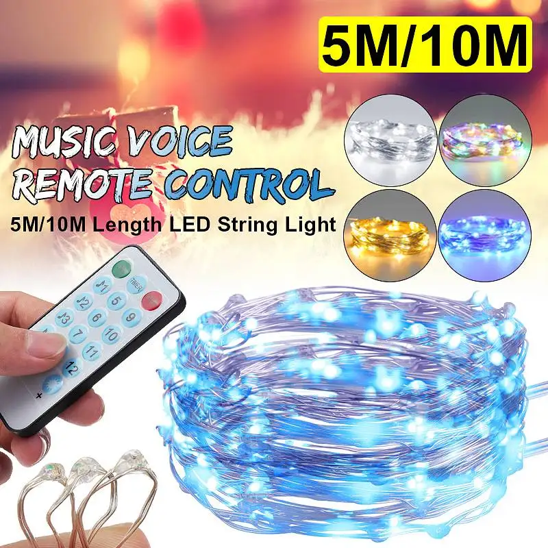 

Гирлянда светодиодная, 5 м/10 м, с активацией звуком, USB