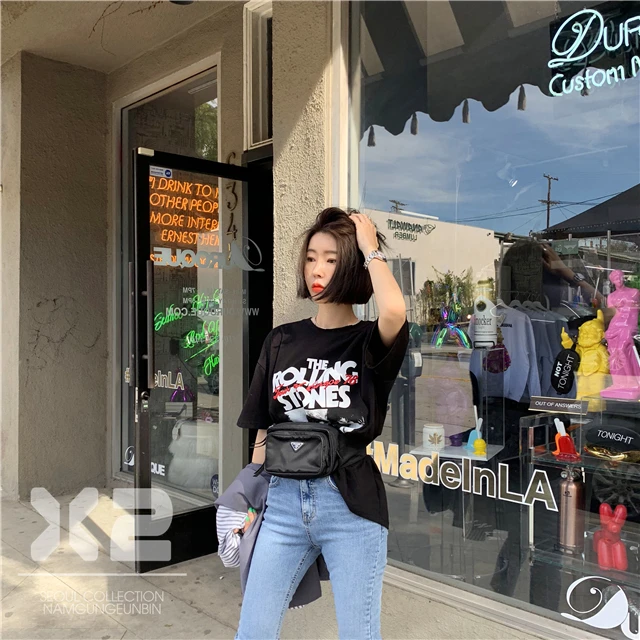 Женская футболка в стиле Харадзюку RUGOD белая свободная уличная с короткими