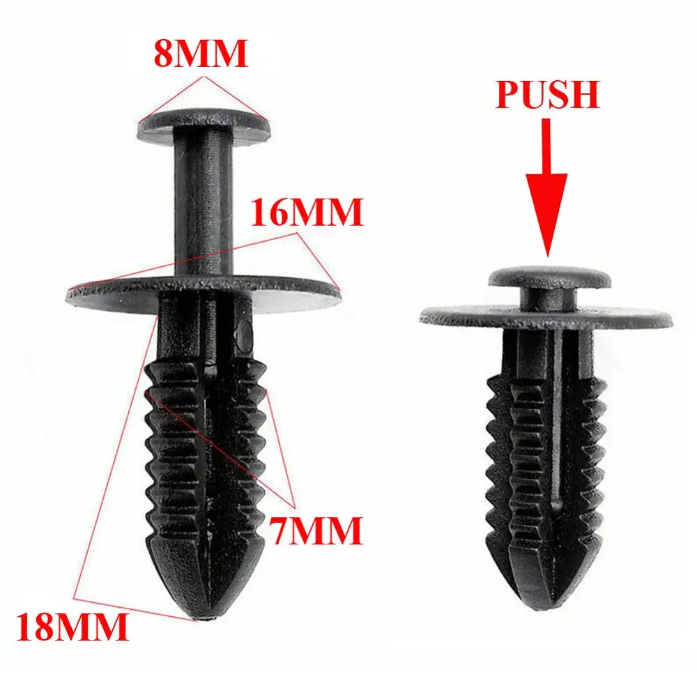 Клипсы для автомобиля с отверстием 100 7 мм пластиковые заклепки отделки