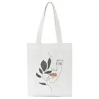 Женская Холщовая Сумка-тоут, повседневная вместительная сумочка в литературном стиле, в стиле абстрактного искусства, шоппер на плечо