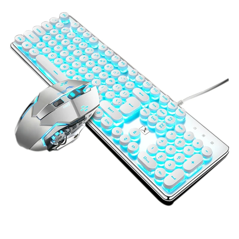 Механическая игровая клавиатура и Мышь Combo Ретро стиль стимпанк Винтаж 104 ключ