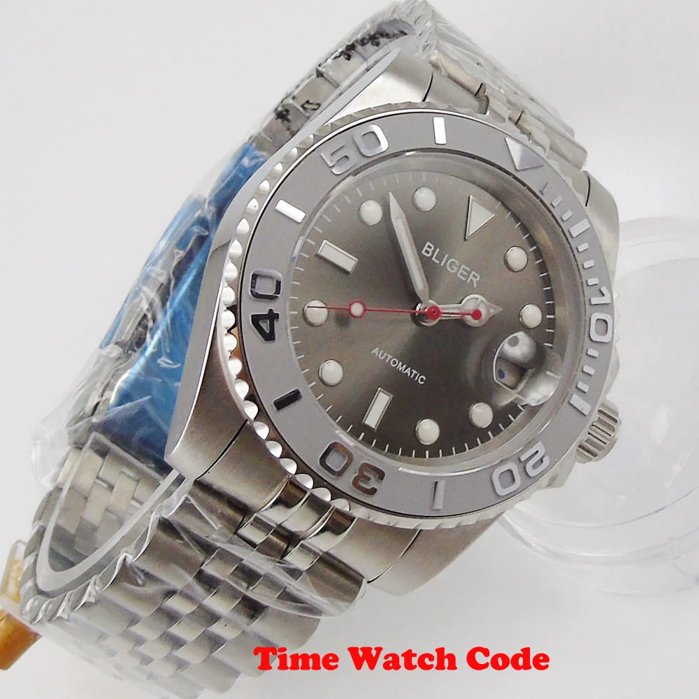 Часы Bliger мужские с автоподзаводом 40 мм сапфировым стеклом|Мужские механические