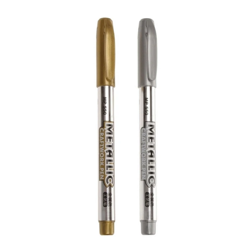 

13MC 12Pcs Gold Silver Epoxy Resin Drawing Pen Graffiti Point Pen Marker Acrylic Paint Highlights Metallic Permanent Markers