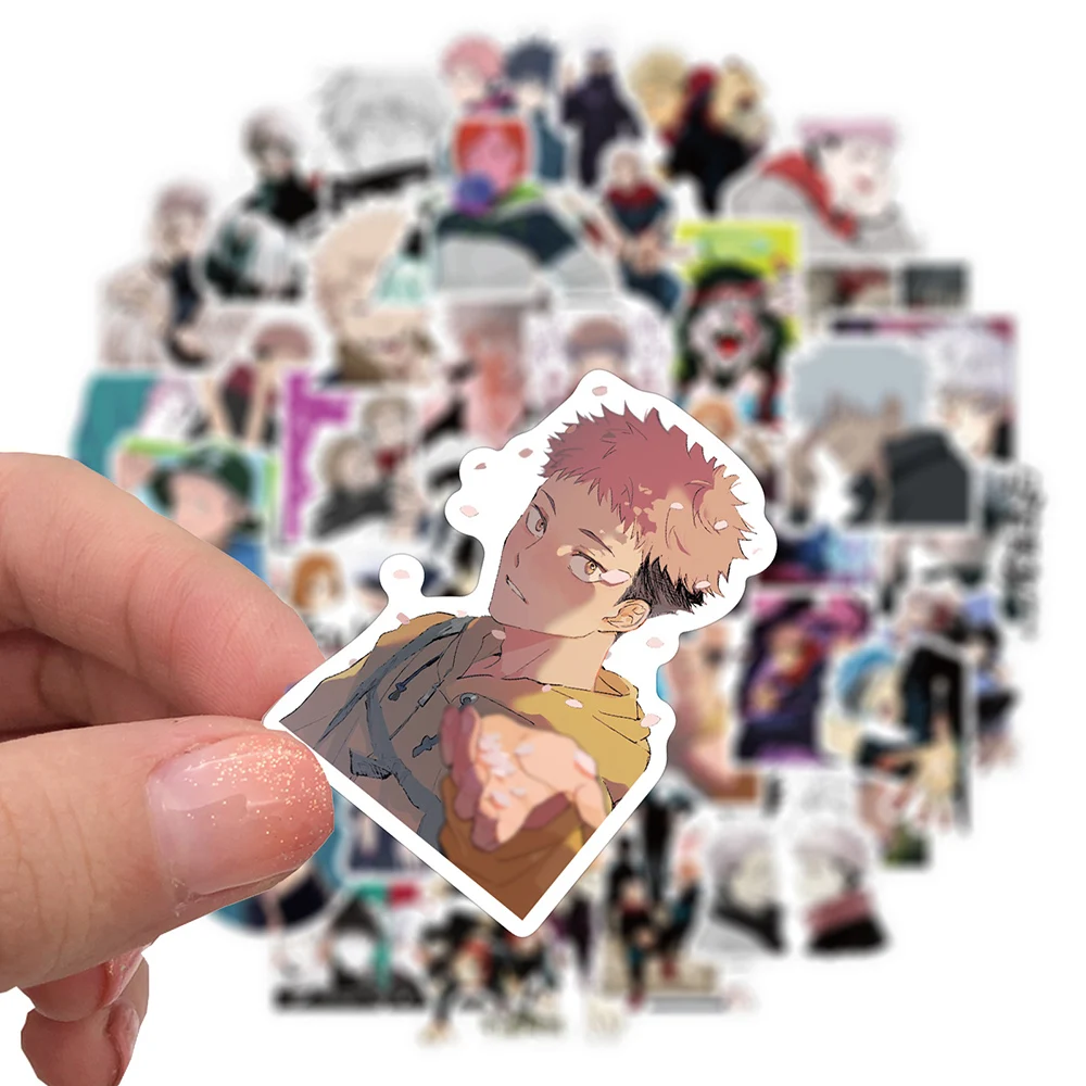50pcs jujutsu kaisen anime stickers pack for diy stationery guitar bicycle skateboard phone laptop suitcase waterproof sticker free global shipping