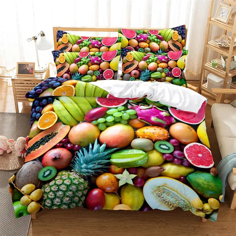 

Food and Fruit Bedding Duvet Cover Set 3d Digital Printing Bed Linen Fashion Design Comforter Cover Bedding Sets Bed Set