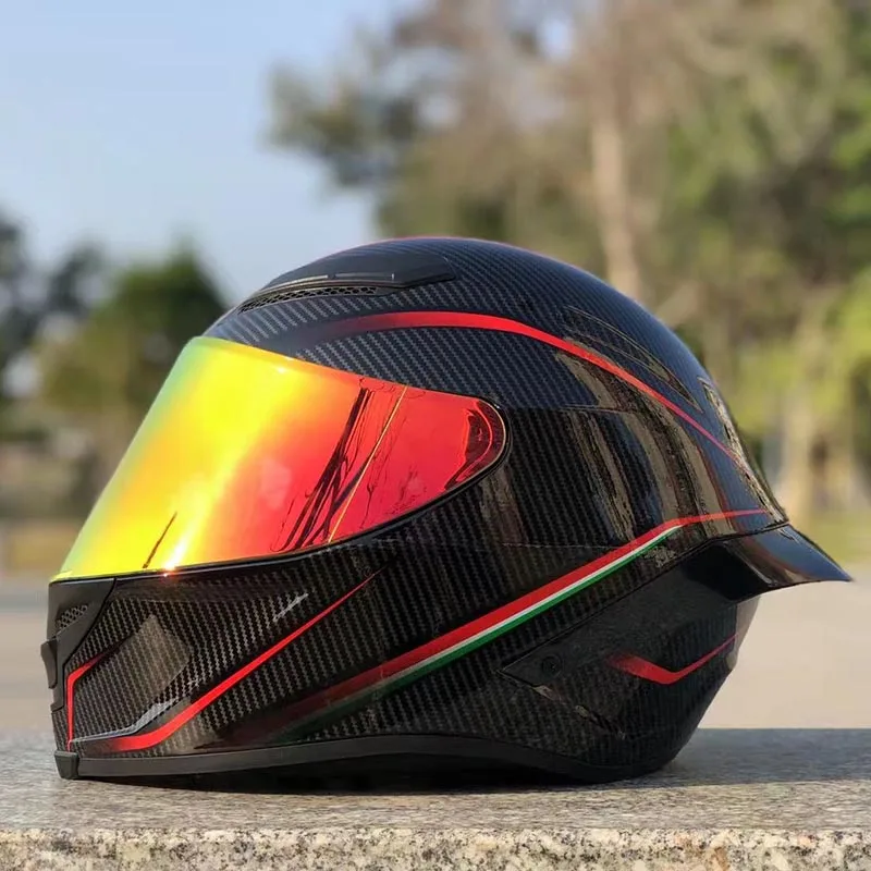 Мотоциклетный шлем полнолицевой защитный Шлем Черно красного цвета с большим