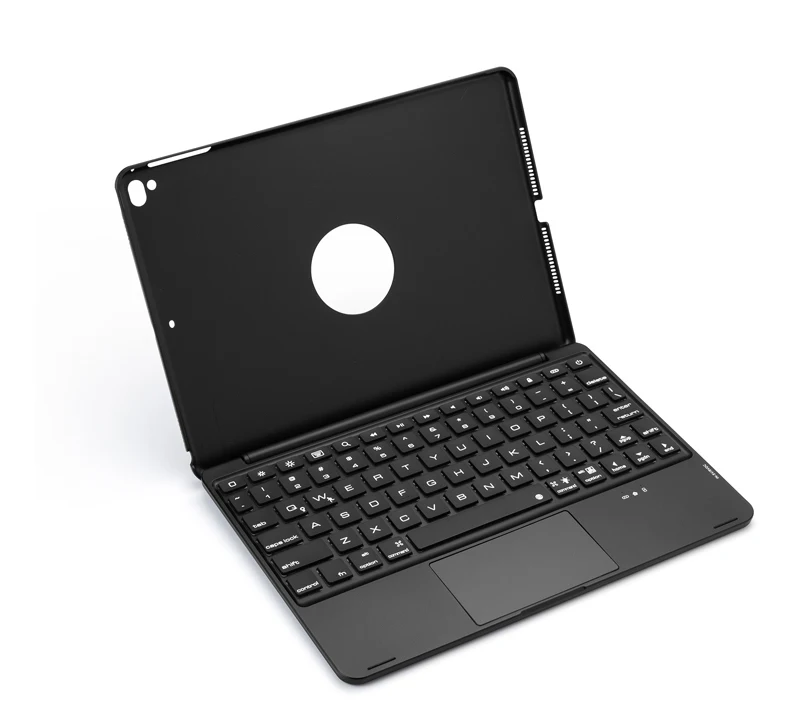 [Новинка] 4,0 чехол с bluetooth клавиатурой и сенсорной панелью мыши для нового iPad 9,", алюминиевый корпус+ 7 цветов подсветки+ умный режим сна/пробуждения