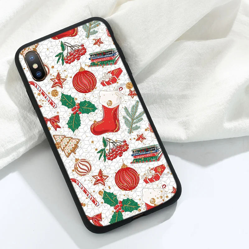 Khe-sd6bshu Роскошный силиконовый чехол для iPhone 11 Pro XS Max X XR из ТПУ с изображением рождественской елки чехол для iPhone 7 8 6 6S Plus 5 5S SE - Цвет: Khe-sd6bshu