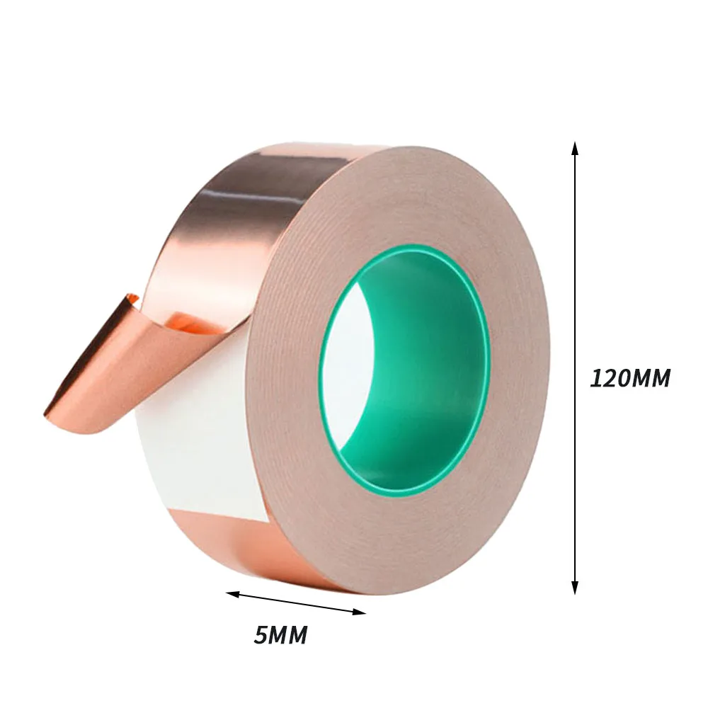 Проводящая медная лента фольга изоляционная клейкая самоклеящаяся 30 метров X 50