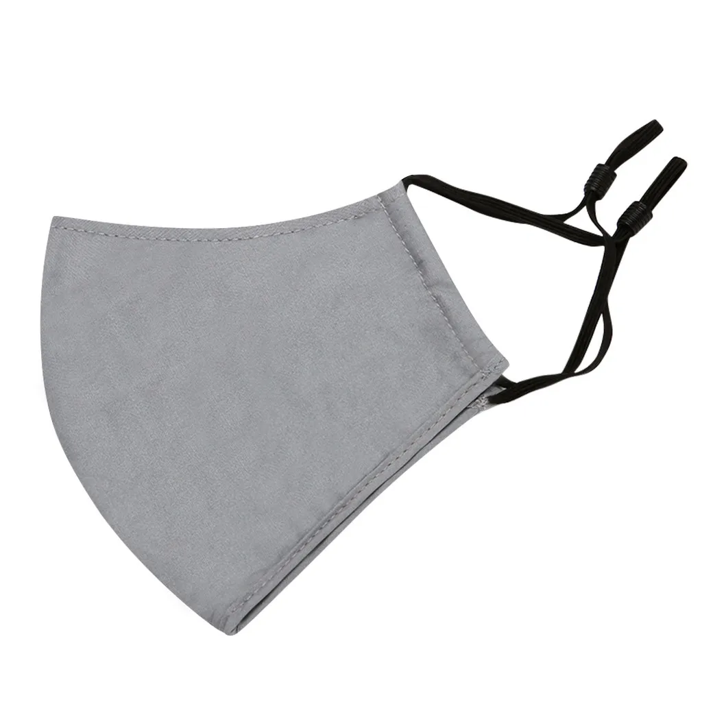 Многоразовая маска для лица черная мягкая моющаяся Крышка рта хлопковая синяя