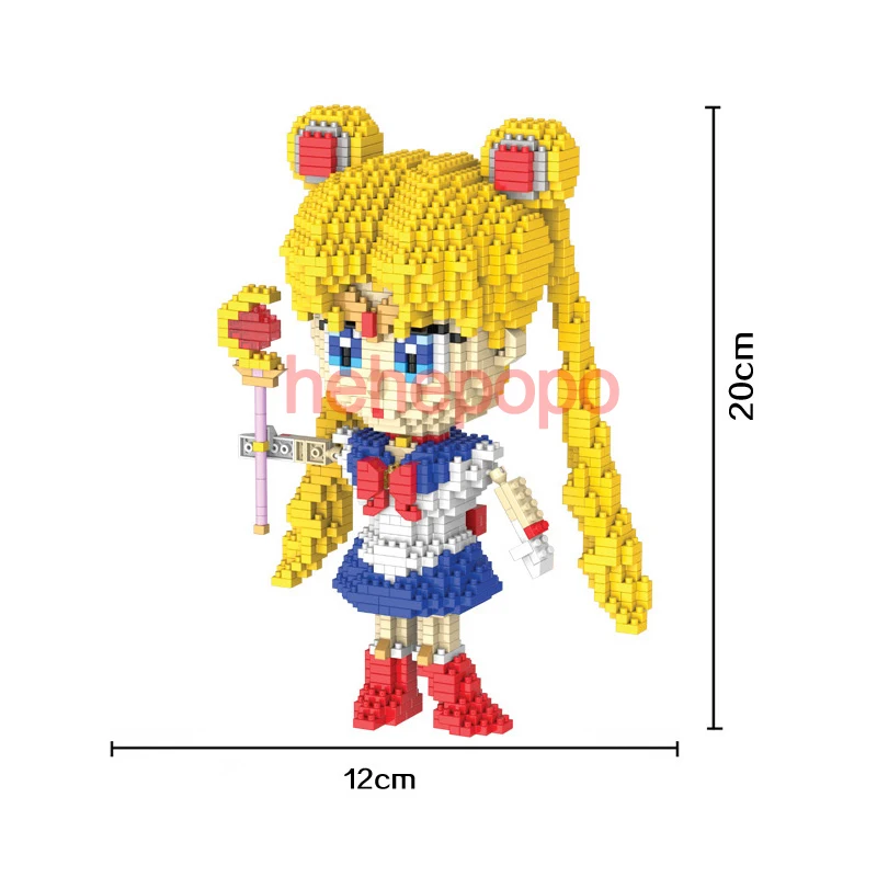 

1650pcs 9037 Diamond Mini Building Blocks Bricks Cartoon Pretty Soldier Sailor Moon DIY Magic Friends Blocks Educational Toys