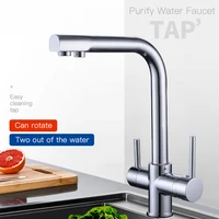 drinking water tap kitchen faucet deck mounted mixer sink faucet 360 rotation for kitchen water saving cold and hot tap