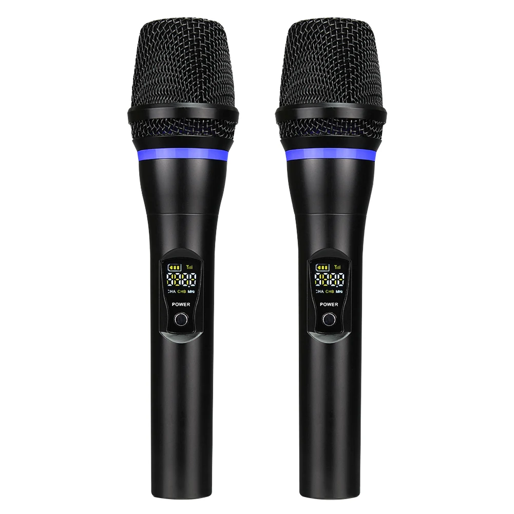 

Wireless Microphone Set Church Dual Singing With Display Handheld Professional Dynamic Rechargeable Party KTV Speech Bluetooth
