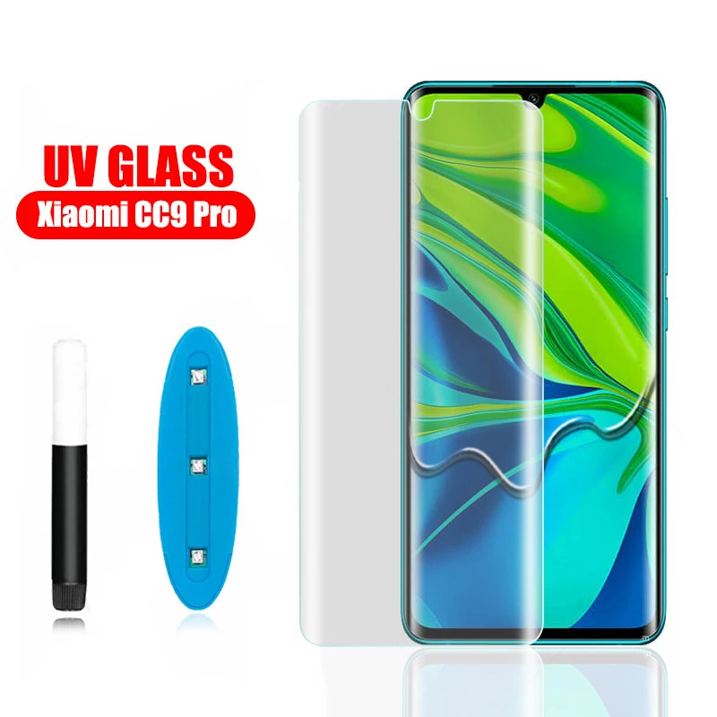

Закаленное стекло с жидким клеем для Xiaomi Mi 10 Lite, 3D протектор экрана для Xiaomi CC9 Pro, mi note 10, huawei P30 Pro, УФ-стекло
