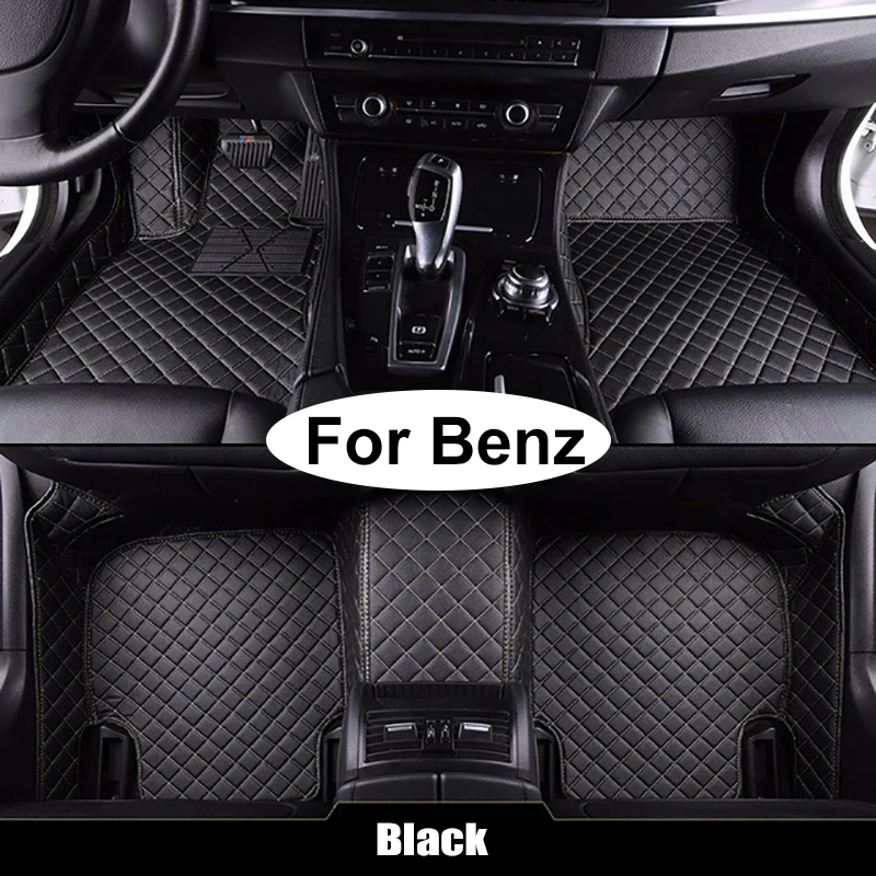 

custom leather car floor mats for mercedes all models w205 w204 cla amg w212 w245 glk gla gle gl x164 vito car mats accessories