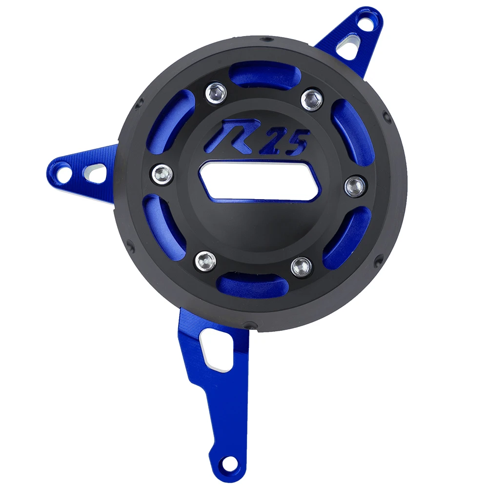 Blue (R25 Logo) CNC крышка статора двигателя защита двигателя правая сторона защитная крышка для- Yamaha YZF-R3 YZF R3 R25 MT 03 MT03 - Цвет: Blue (R25 Logo)