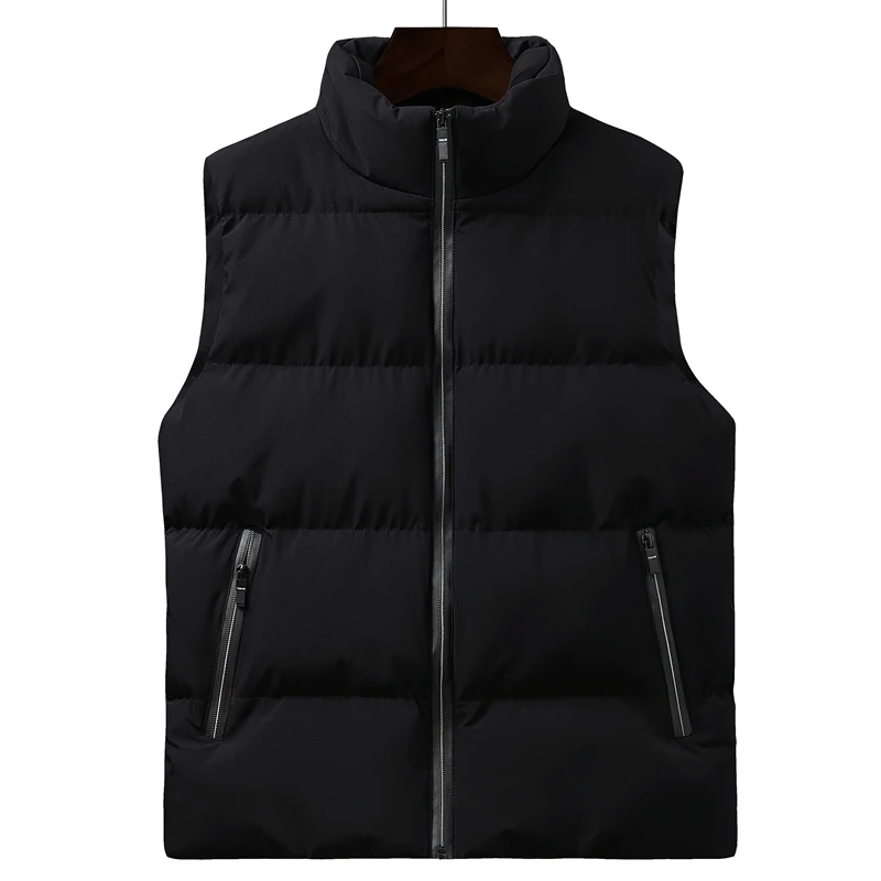 Winter Mens Sleeveless Jacket Vest Casual Slim Coats Brand Clothing Cotton-Padded Man Warm down coat Plus Size warm jackets