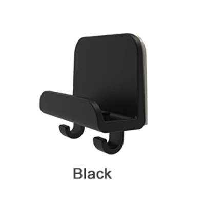 Black Держатель для планшета, настенное крепление, подставка для iPad, поддержка, кабели для хранения iPhone/samsung Galaxy/kindle paperwhite и домашний крючок, вешалка - Color: Black