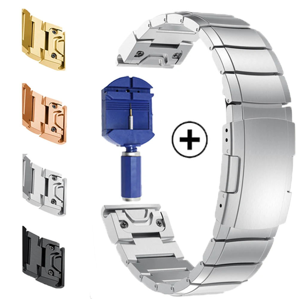 

Suitable for Garmin Fenix 6 6X 6S 5S 5 5X quick disassembly fashion stainless steel metal strap bracelet 20mm 22mm 26mm