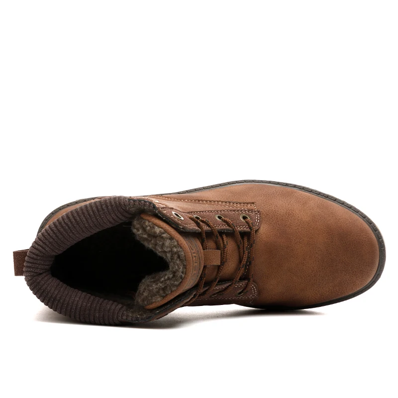 

Vintage Men Boots with Fur Warm Leather Western Ankle Boots Men Waterproof Winter Work Boots Casual Shoes Sneakers Cowboy Botas