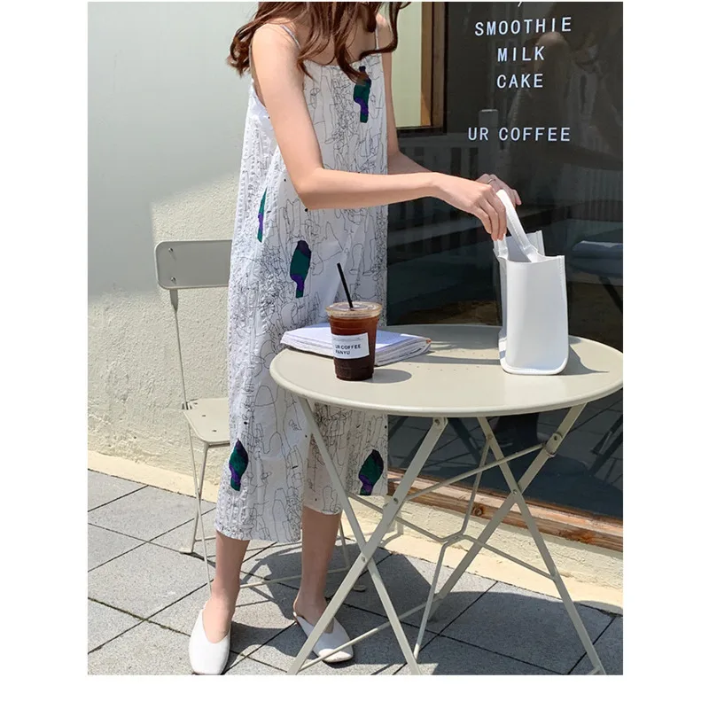 

New Floral Print Dresses Women Sexy Sleepwear Slim Spaghetti Strap Fashion Elegant Summer 2021 Female Beach Robe Vestidos