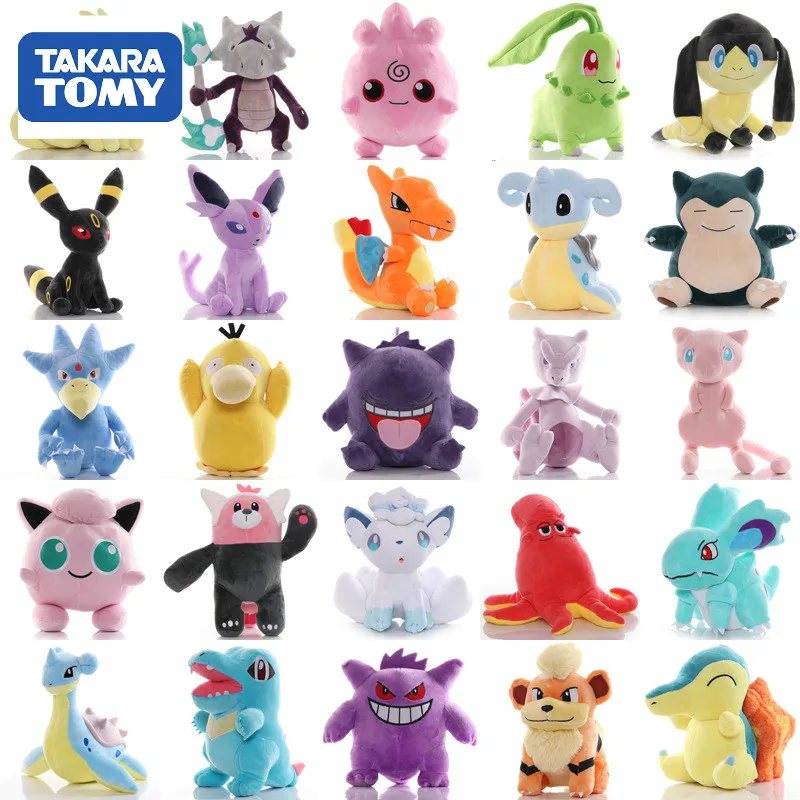 

TAKARA TOMY 41 стилей Pokemon около 35 см оригинальные игрушки хобби Мягкие плюшевые животные для детей Рождественский подарок