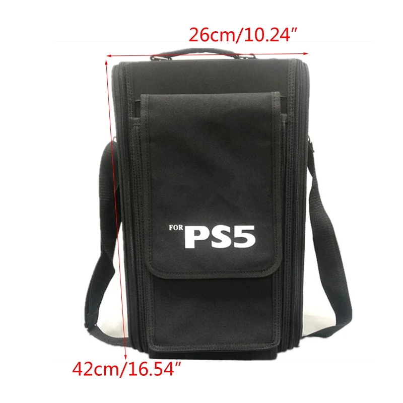 

Gamepad Pack Shoulder Bag Handle Portable Zipper Pouch Dust/ Shockproof Protective Case Storage Bag For PS5